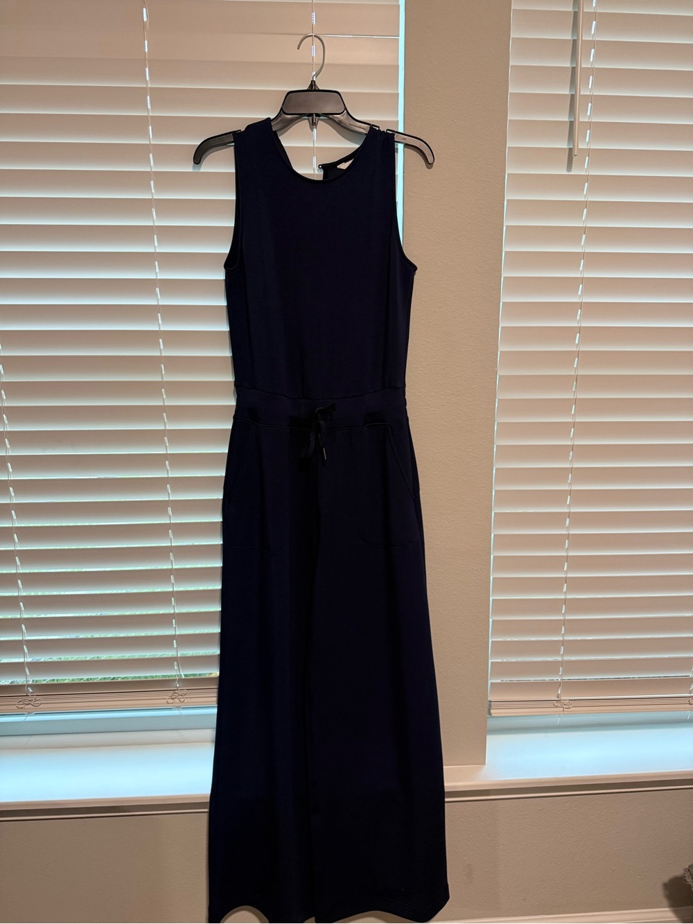SPANX Sleeveless Navy Maxi Dress with Waist Tie